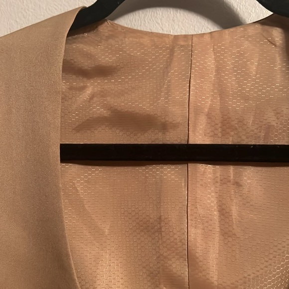 Tan/brown mocha mousse sleeves blazer - Vest with Buttons SZ M - Picture 5 of 6
